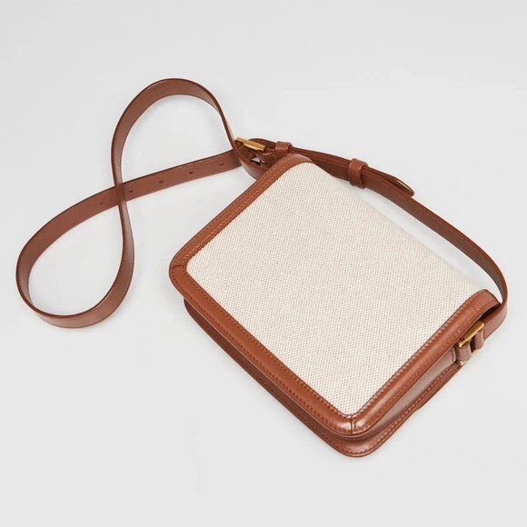 Yves Saint Laurent Natural/Brown Canvas Leather Small Solferino Satchel Bag - Picture 8 of 10